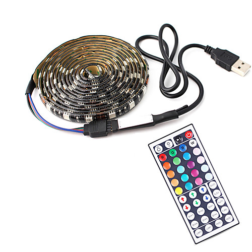

1m TV Background Light Strip Flexible LED Light Strips RGB Strip Lights 30 LEDs SMD5050 10mm 1 44Keys Remote Controller 1 set Multi Color Waterproof USB Self-adhesive 5 V