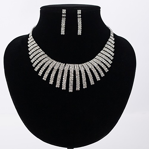 

Women's White Chain Necklace Necklace Crystal Necklace Tennis Chain Simple Luxury Trendy Casual / Sporty Copper Silver Plated Imitation Diamond Silver 53.5 cm Necklace Jewelry 1pc For Wedding Party