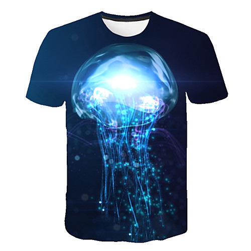 

Men's Daily Sports Street chic / Exaggerated T-shirt - Geometric / 3D / Animal Print Navy Blue