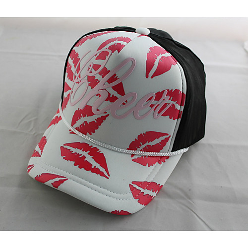 

Women's Basic Polyester Baseball Cap-Floral Print All Seasons Red White Silver
