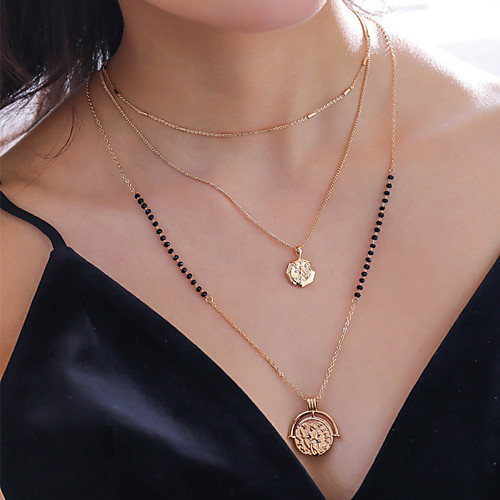 

Women's Pendant Necklace Necklace Layered Necklace Stacking Stackable Lucky Simple Classic Vintage Trendy Chrome Gold 60 cm Necklace Jewelry 1pc For Wedding Anniversary Street Birthday Party Festival