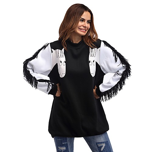 

Women's Basic Sweatshirt - Color Block Black One-Size