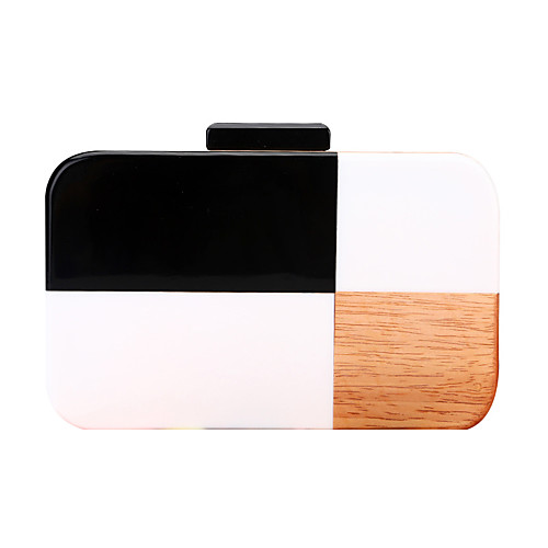 

Women's Acrylic / Polyester Evening Bag Color Block Black / White
