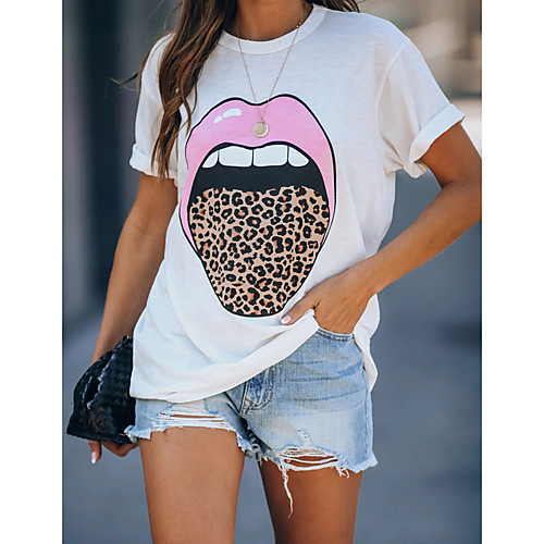 

Women's Daily T-shirt - Geometric White