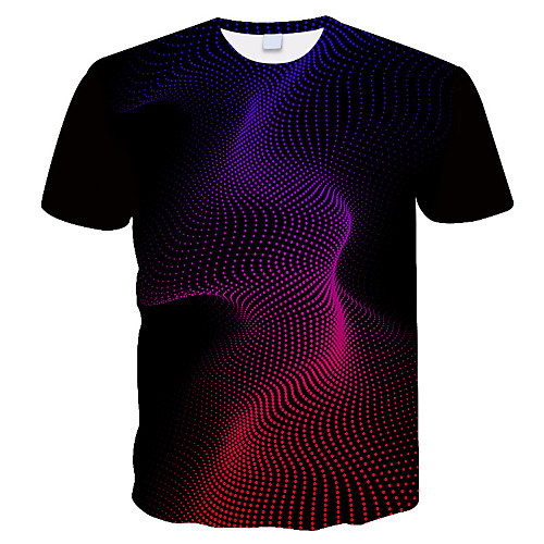 

Men's Daily Holiday Street chic / Exaggerated T-shirt - 3D / Tie Dye / Animal Blue & White, Print Rainbow