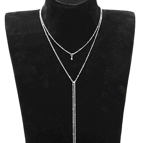 

Women's Pendant Necklace Necklace Friends European Romantic Casual / Sporty Sweet Chrome Gold Silver 115 cm Necklace Jewelry 1pc For Street Festival