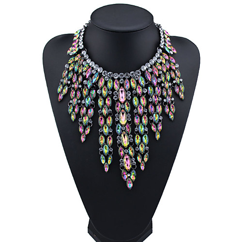 

Women's Multicolor Resin Chain Necklace Collar Necklace Statement Necklace Color Block Statement European Casual / Sporty Sweet Resin Silver Plated Chrome Blushing Pink Rainbow 56 cm Necklace Jewelry
