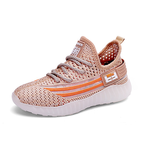 

Boys' Comfort Flyknit Athletic Shoes Little Kids(4-7ys) / Big Kids(7years ) Running Shoes / Walking Shoes White / Brown / Black Summer / Fall / Color Block / Slogan