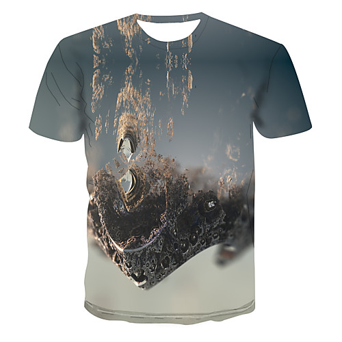 

Men's Club Weekend Street chic / Punk & Gothic T-shirt - Color Block / 3D / Abstract Print Light gray