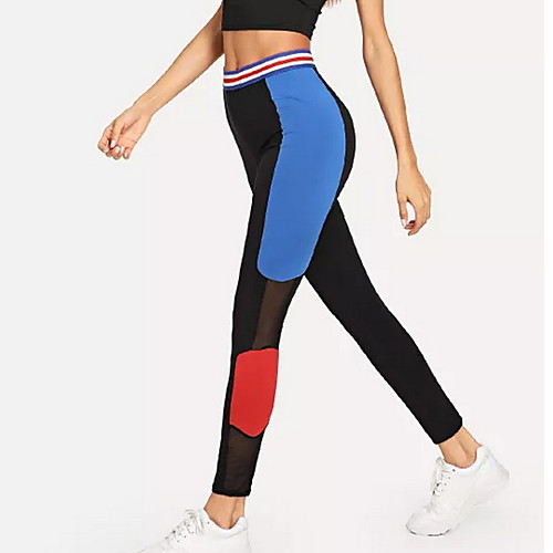 

Women's Basic Legging - Color Block, Print Mid Waist Black S M L