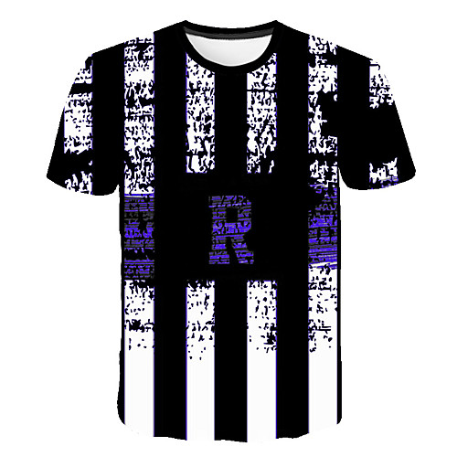 

Men's Daily Sports Basic / Exaggerated T-shirt - Color Block / 3D / Animal Print Black