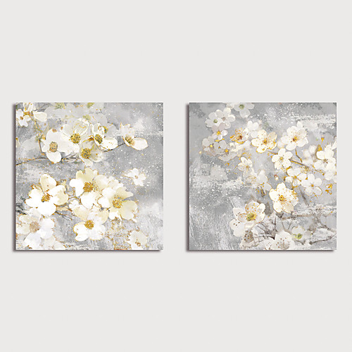 

Print Canvas Painting Still Life Whtie Flowers set of 2 pcs Modern Art Prints Stretched