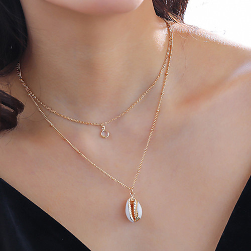 

Women's Pendant Necklace Necklace Layered Necklace Stacking Stackable Shell Simple Classic Rustic Bohemian Chrome Shell Gold 45 cm Necklace Jewelry 1pc For Party Evening Engagement Birthday Party