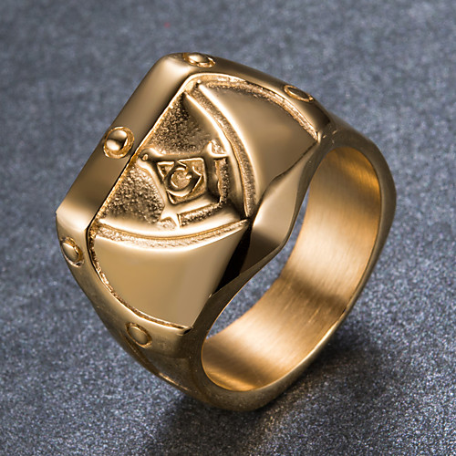 

Men Women Band Ring Gold Stainless Steel Punk Jewelry Mixed Color