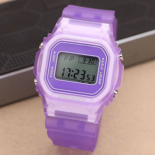 

Men and Women Steel Band Watches Quartz Sporty Stylish Black / White / Blue 30 m Water Resistant / Waterproof Calendar / date / day Chronograph Digital Casual Colorful - Purple Blushing Pink Red Two
