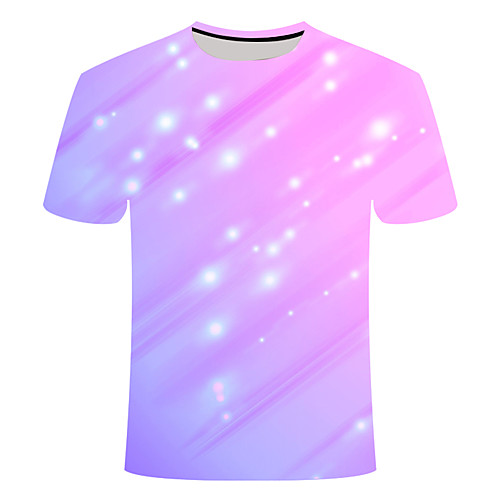 

Men's Daily Going out Basic T-shirt - Galaxy / 3D Print Purple