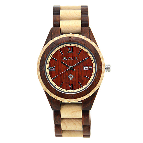 

Unisex Dress Watch Fashion Wood Wood Chinese Quartz Yellow Black Coffee Calendar / date / day Day Date 1 set Analog One Year Battery Life
