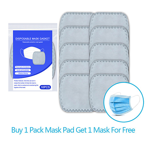 

10pcs high quality 3 layers Disposable Mask Gasket Isolation Filter Pad Anti-fog Haze waterproof Dust-proof Breathable Mask Replacement Pad Cotton Pad