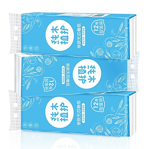 

Multifold Paper 12 Rolls Toilet Roll Paper Soft Absorbent Tissues Paper,Solid Roll Paper Hollow Roll Paper,100% Natural Wood Pulp Toilet Paper Bath Tissues Paper Towels Tissue,White Primary Color