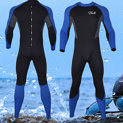 

Men's Full Wetsuit 3mm SCR Neoprene Diving Suit Long Sleeve Back Zip Patchwork Autumn / Fall Spring Summer / Winter / High Elasticity