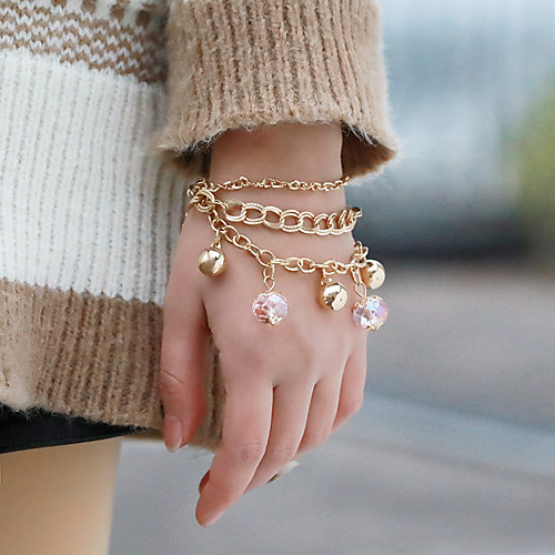 

Women's Wrap Bracelet Vintage Bracelet Bracelet Layered Fashion Lucky Simple Trendy Fashion Cute Elegant Alloy Bracelet Jewelry Gold For Gift Date Birthday Beach Festival / Pendant Bracelet