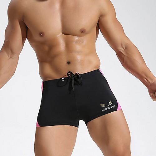 

Men's Print Briefs Underwear Mid Waist Black White Fuchsia S M L