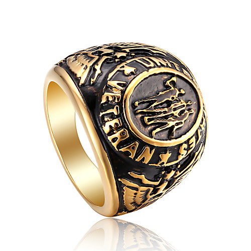 

Male Band Ring 1 pc Gold Silver Stainless Steel Punk Daily Wear Jewelry Mixed Color