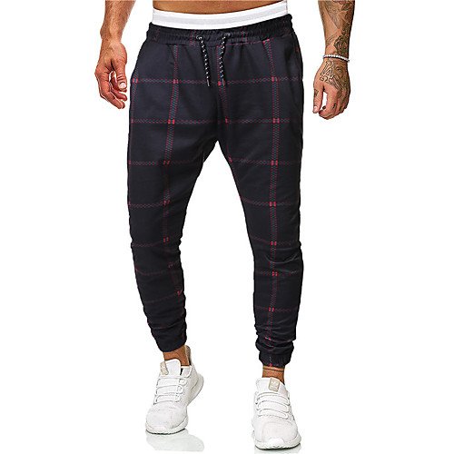 

Men's Sporty / Basic Jogger Pants - Plaid Stripe Black US32 / UK32 / EU40 US34 / UK34 / EU42 US36 / UK36 / EU44