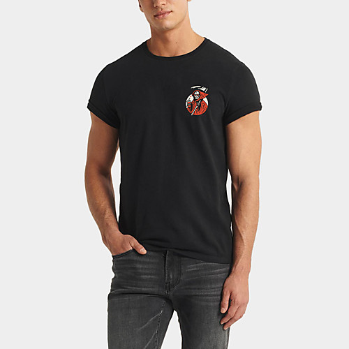 

Men's Daily Sports Business / Basic T-shirt - Rainbow / Skull Black & White, Print Black