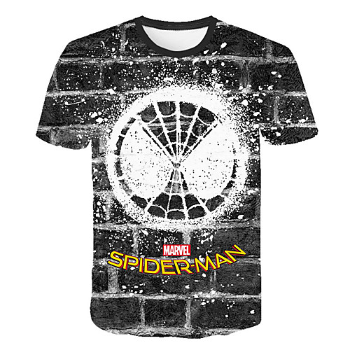 

Men's Daily Sports Street chic / Exaggerated T-shirt - Color Block / 3D Print Black