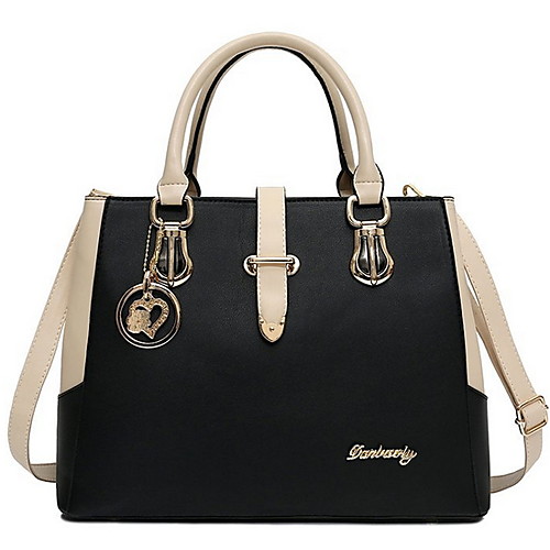 

Women's Zipper PU Top Handle Bag Solid Color Black / Fuchsia / Blue