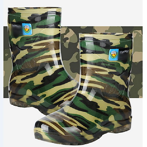 

Men's PVC Spring & Summer Boots Waterproof Booties / Ankle Boots Army Green