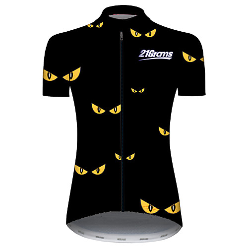 

21Grams Women's Short Sleeve Cycling Jersey 100% Polyester Black / Yellow Bike Jersey Top Mountain Bike MTB Road Bike Cycling UV Resistant Breathable Quick Dry Sports Clothing Apparel / Stretchy