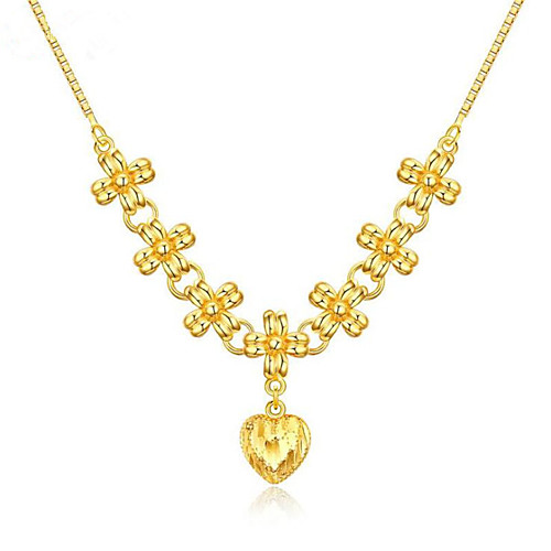

Women's Pendant Necklace Classic Flower Fashion Brass Gold 45 cm Necklace Jewelry For Party Evening Festival