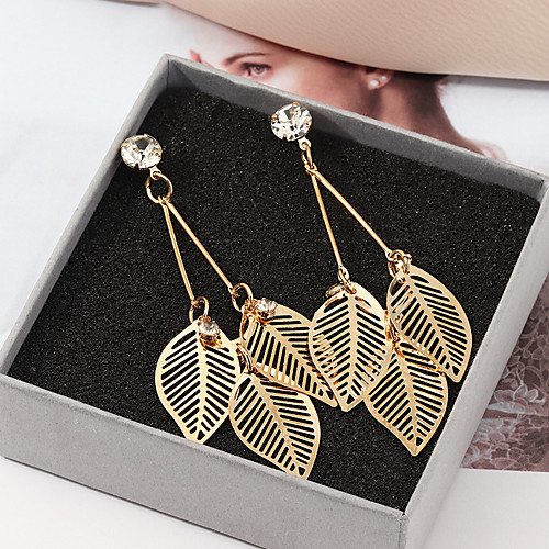 

Women's Drop Earrings Earrings Hollow Out Leaf Vintage Trendy Fashion Cute Elegant Imitation Diamond Earrings Jewelry Gold For Date Vacation Birthday Beach Festival 1 Pair