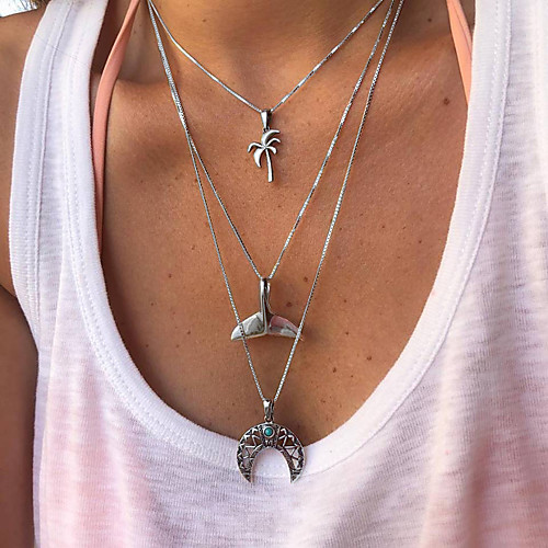 

Women's Necklace Friends European Romantic Casual / Sporty Sweet Chrome Silver 61 cm Necklace Jewelry 1pc For Street Festival