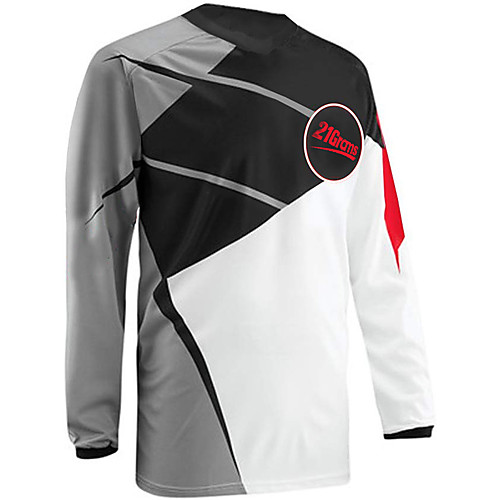 

21Grams Men's Long Sleeve Cycling Jersey Downhill Jersey Dirt Bike Jersey 100% Polyester Black / Red Black / Yellow Purple Stripes Bike Jersey Top Mountain Bike MTB Road Bike Cycling UV Resistant