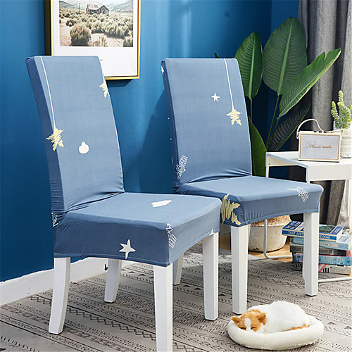 

2 Pack Cartoon Space Print Super Fit Stretch Chair Cover Stretch Removable Washable Dining Room Chair Protector Slipcovers Home Decor Dining Room Seat Cover