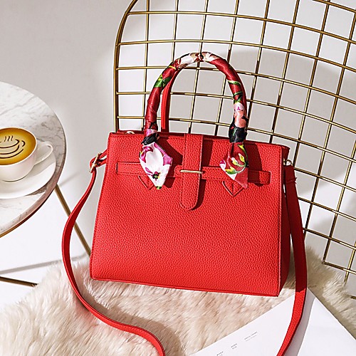 

Girls' PU Top Handle Bag Solid Color Blushing Pink / Red / Khaki