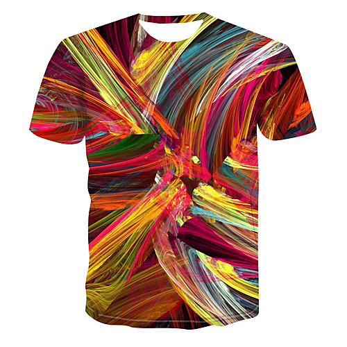 

Men's Club Weekend Street chic / Punk & Gothic T-shirt - 3D / Abstract / Visual Deception Print Rainbow