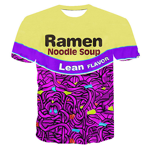 

Men's Daily Going out Basic T-shirt - 3D / Graphic / Letter Print Purple