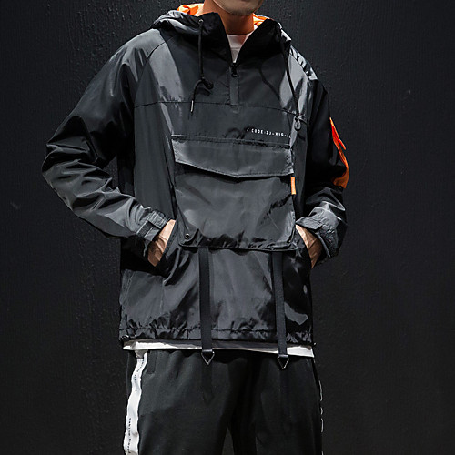 

Men's Half Zip Track Jacket Windbreaker Hoodie Jacket Hooded Running Fitness Jogging Windproof Quick Dry Soft Sportswear Jacket Top Long Sleeve Activewear Stretchy
