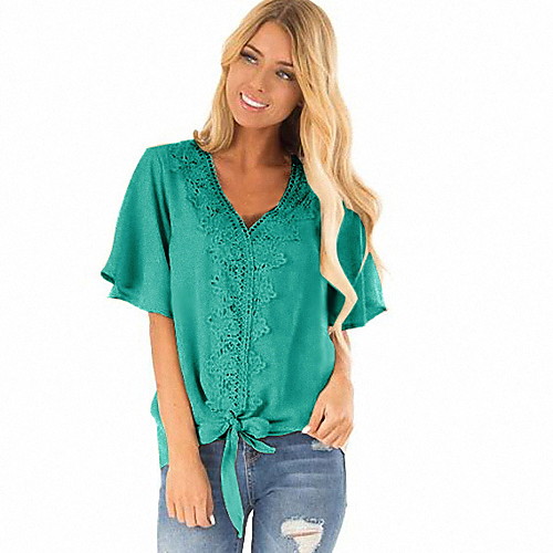 

Women's Daily T-shirt - Solid Colored Black