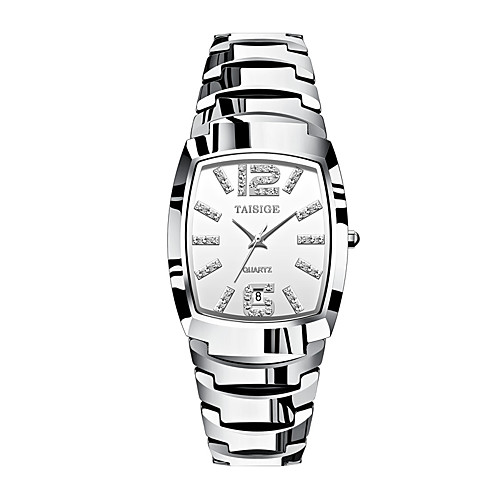 

Men's Steel Band Watches Japanese Quartz Stainless Steel 30 m Water Resistant / Waterproof Calendar / date / day Analog Black / Silver WhiteSilver Gold One Year Battery Life