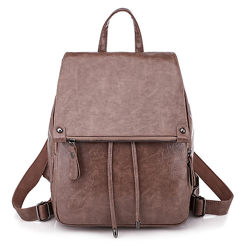 

Large Capacity Polyester PU Zipper Commuter Backpack Solid Color Daily Blushing Pink / Blue / Brown