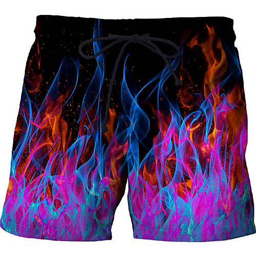 

Men's Basic Yellow Red Blue Swim Trunk Bottoms Swimwear Swimsuit - Geometric Print S M L Yellow