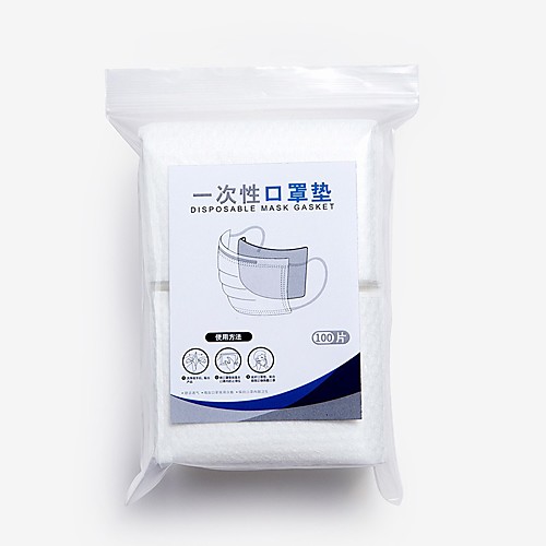 

1 pack 100 Pcs thickening Non-woven Disposable Mask Gasket Isolation Filter Pad Anti-fog Haze Dust-proof Breathable Mask Replacement Pad Cotton Pad