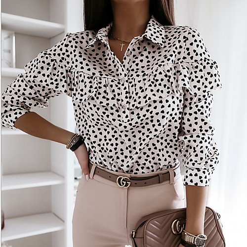 

Women's Daily Shirt - Polka Dot White