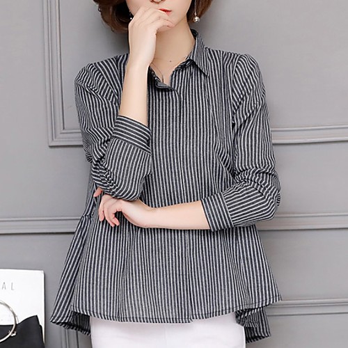 

Women's Daily Shirt - Striped Black
