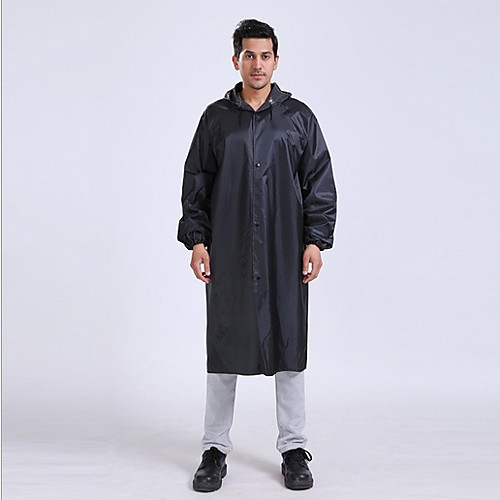 

Protective Clothing Anti Dust And Droplet Men's Daily Fall & Winter Long Coat, Solid Colored Hooded Long Sleeve Polyester Black